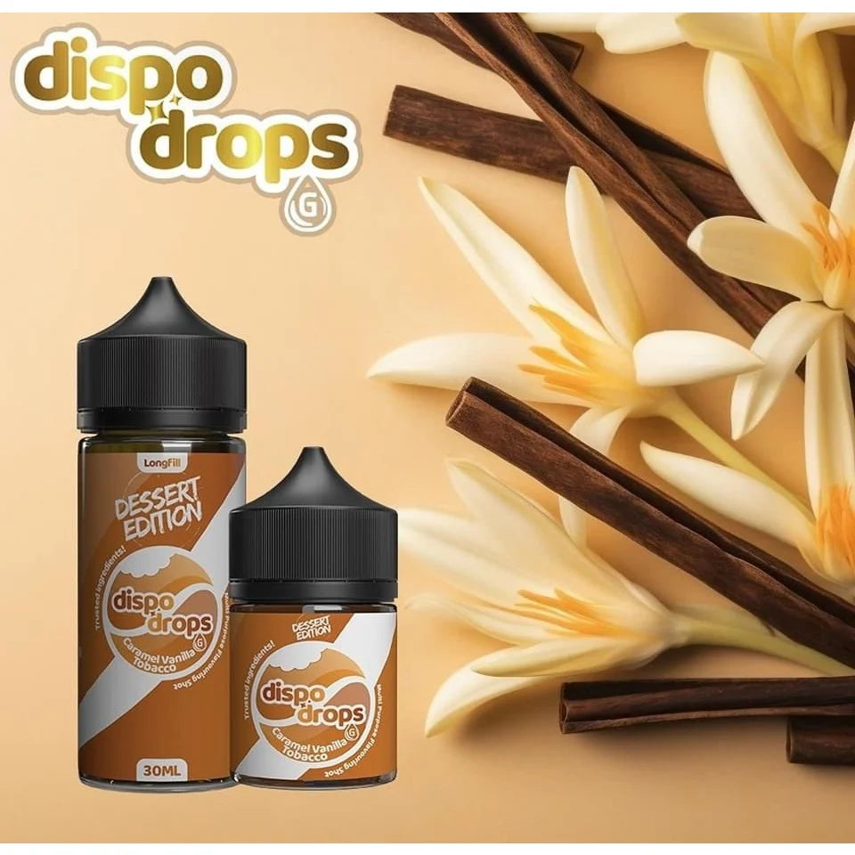 Dispo Drops - Caramel Vanilla Tobacco 120ml Longfill