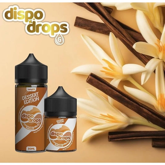 Dispo Drops - Caramel Vanilla Tobacco 120ml Longfill