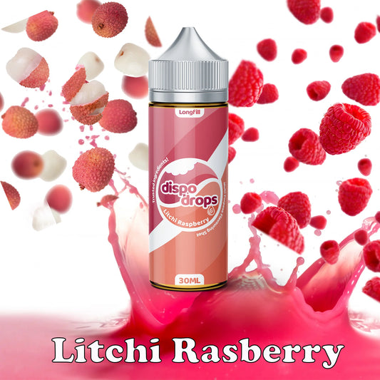 Dispo Drops - Litchi Raspberry 120ml Longfill