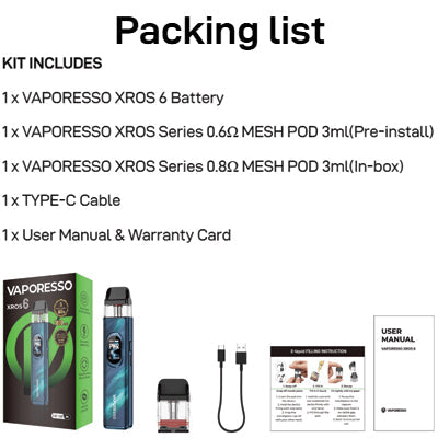 Vaporesso XROS 6 - Kit Contents