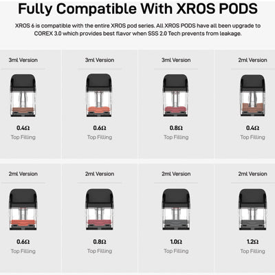 Vaporesso XROS 6 - XROS Pod Compatibility